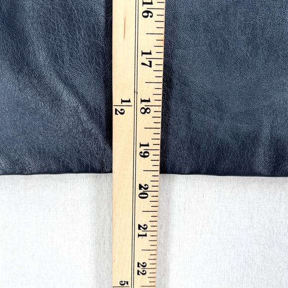 VINTAGE UNGARO PARALLELE PARIS Leather Skirt Womens Small XS Blue Metallic - Picture 13 of 13